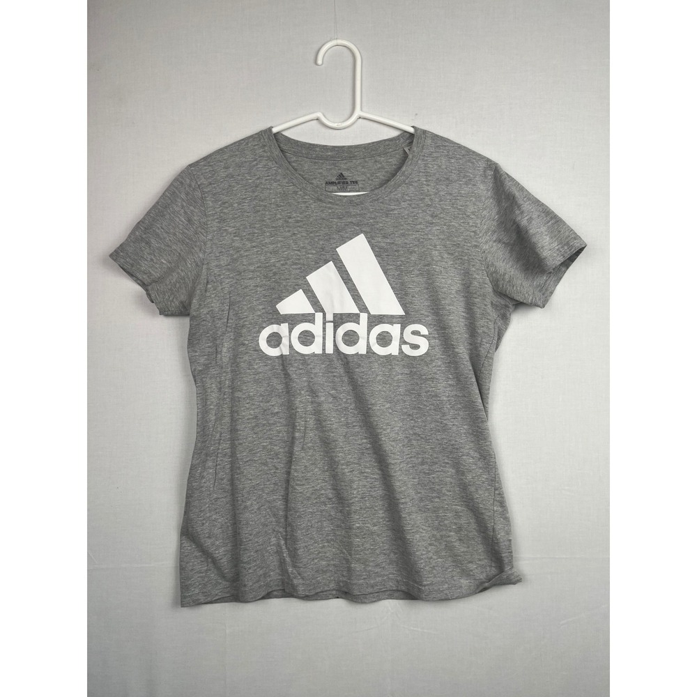 Adidas Amplifier Tee Gray Heather Short Sleeve Graphic Logo T-Shirt Size M